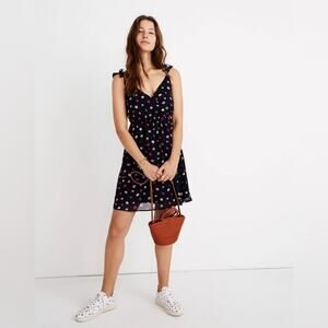 Madewell Ruffle Strap Wrap Dress Confetti Floral 2